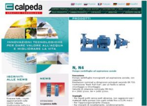 The Calpeda Web Site with a Brand New Look