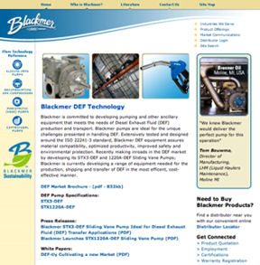 Blackmer Creates Diesel Exhaust Fluid (DEF) Web Page