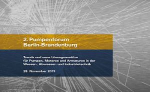 Uhthoff & Zarniko veranstaltet 2. Pumpenforum Berlin-Brandenburg