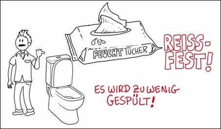 Anschaulicher Erklärfilm zum Thema “Verstopfungen von Pumpstationen durch Feuchttücher”