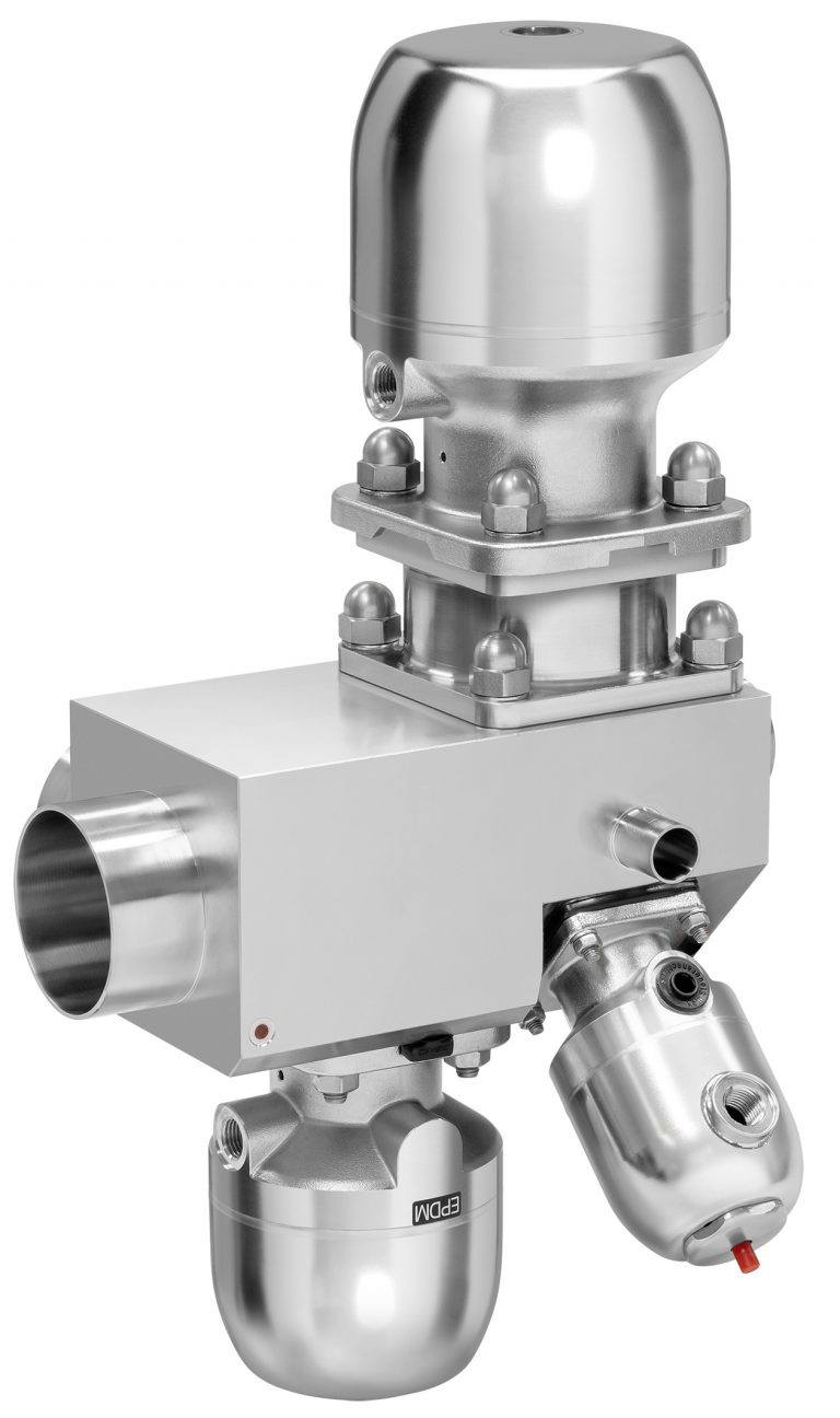 GEMÜ diaphragm globe valves can be integrated into multi-port valve blocks made from stainless steel