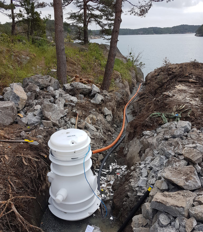 Systèmes de pompage des eaux usées sous pression pour les maisons de vacances éloignées de la Norvège