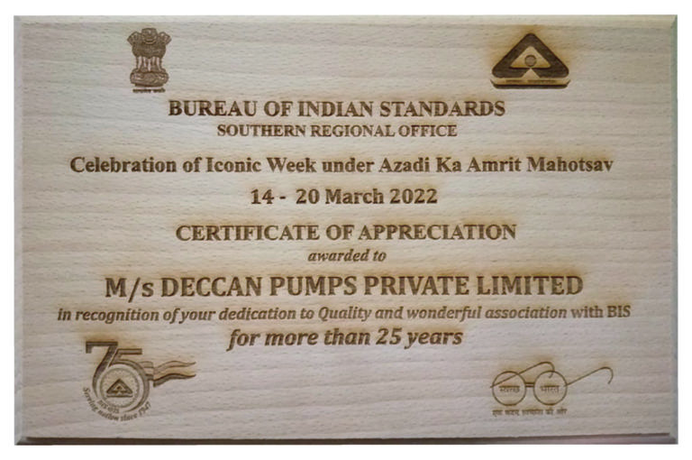 BIS Honors EKKI Group’s Deccan Pumps for its Dedication to Quality