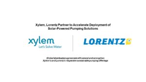 Xylem and Lorentz Partner to Accelerate Deployment of  Solar-Powered Pumping Solutions