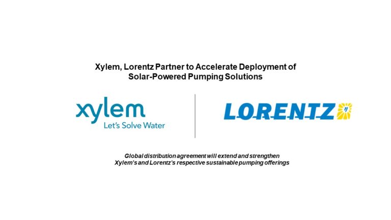 Xylem and Lorentz Partner to Accelerate Deployment of  Solar-Powered Pumping Solutions