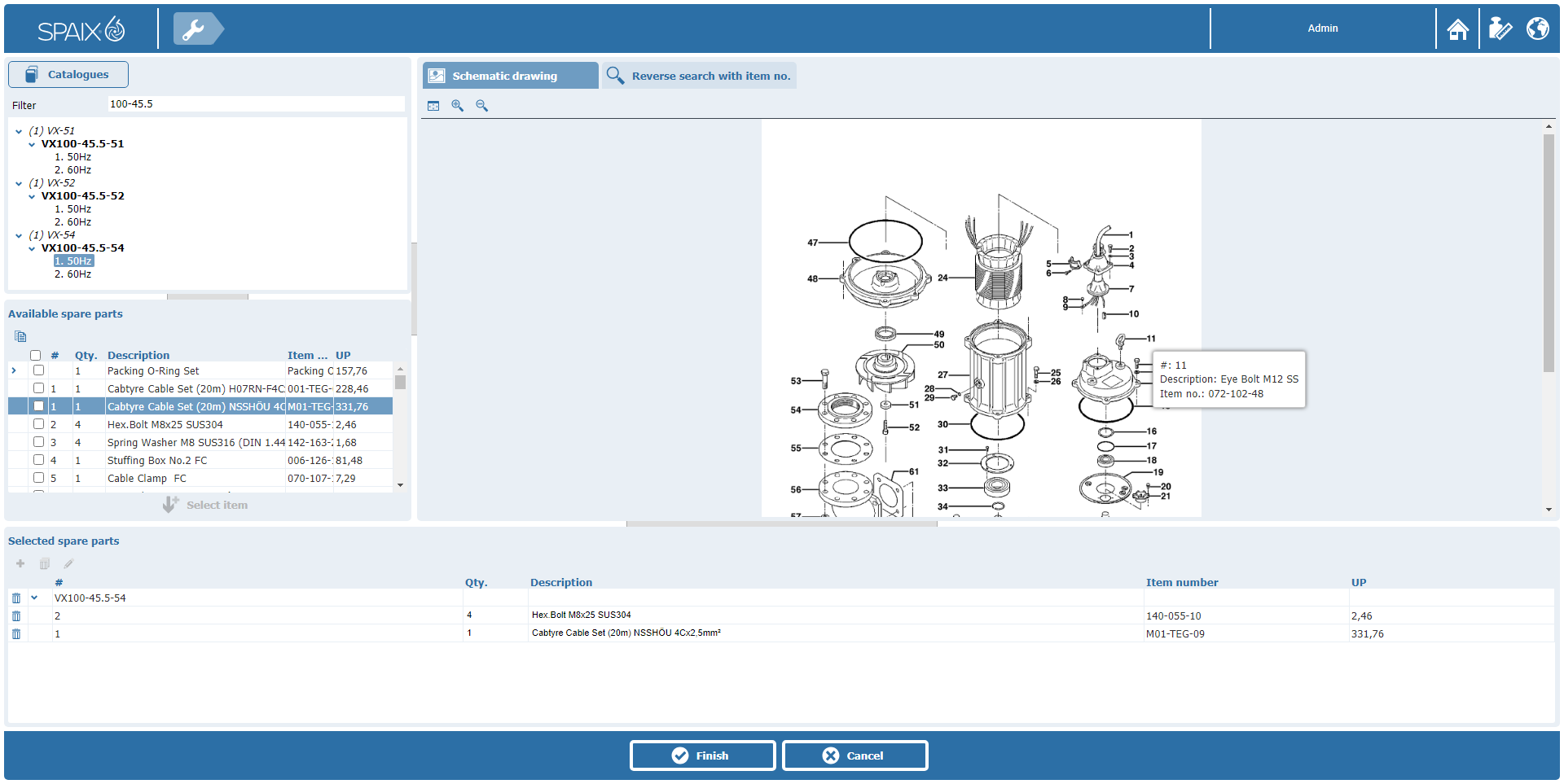 A Powerful Spare Parts Selection Completes the Spaix Software Solution